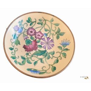 Vintage Brass &  Enamel Decorative Plate